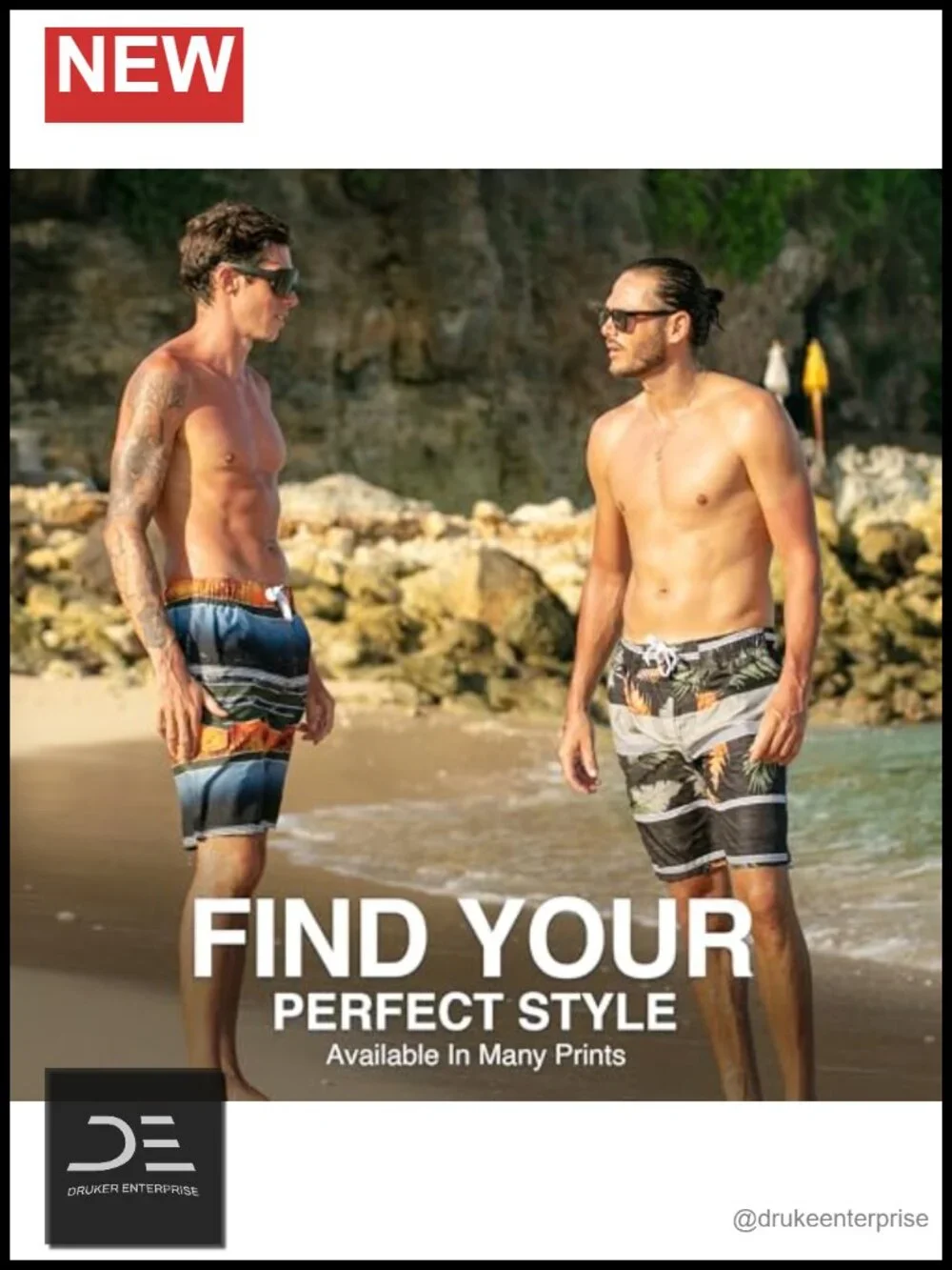 UPF 50+ Quick Dry Microfiber Swim Trunks with Pockets